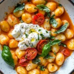 30 Minute Creamy Tomato Gnocchi with Burrata Recipe