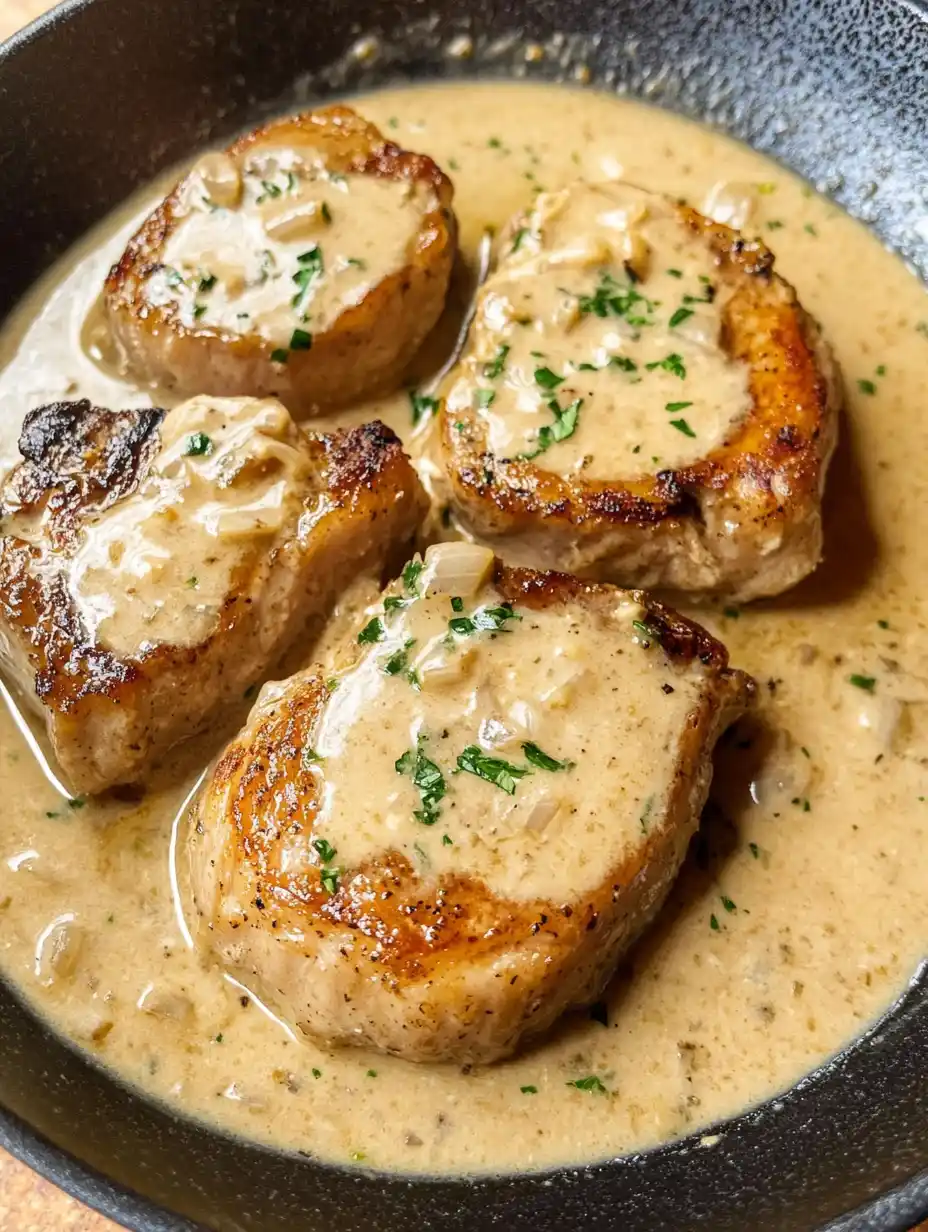 Creamy Garlic Beef Chops Recipe
