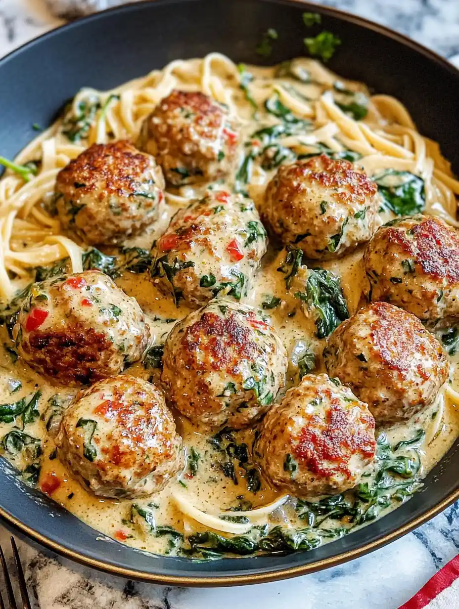 Creamy Spinach Turkey Meatballs Recipe