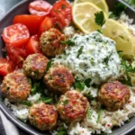 Greek Turkey Meatballs with Tzatziki Sauce