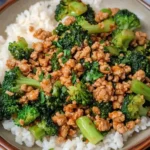 Honey Sriracha Ground Chicken and Broccoli