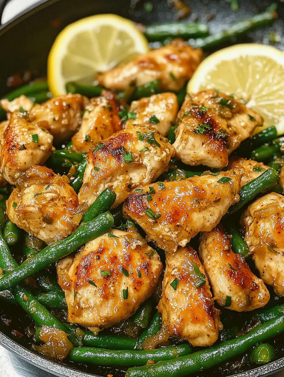 Lemon Garlic Butter Chicken and Green Beans Skillet