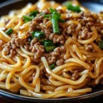 Mongolian Ground Beef Noodles recipe
