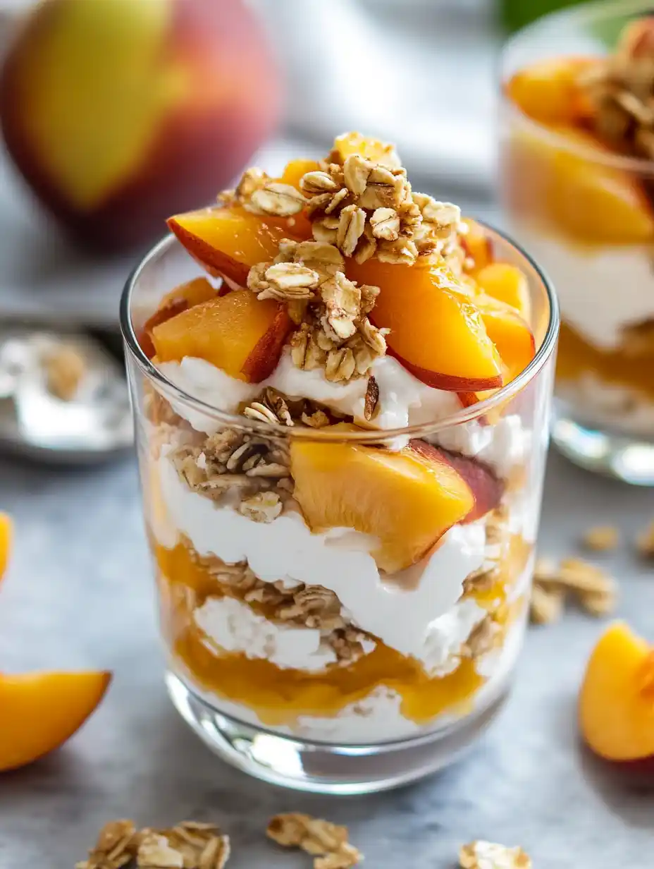 Peach Cottage Cheese Parfait