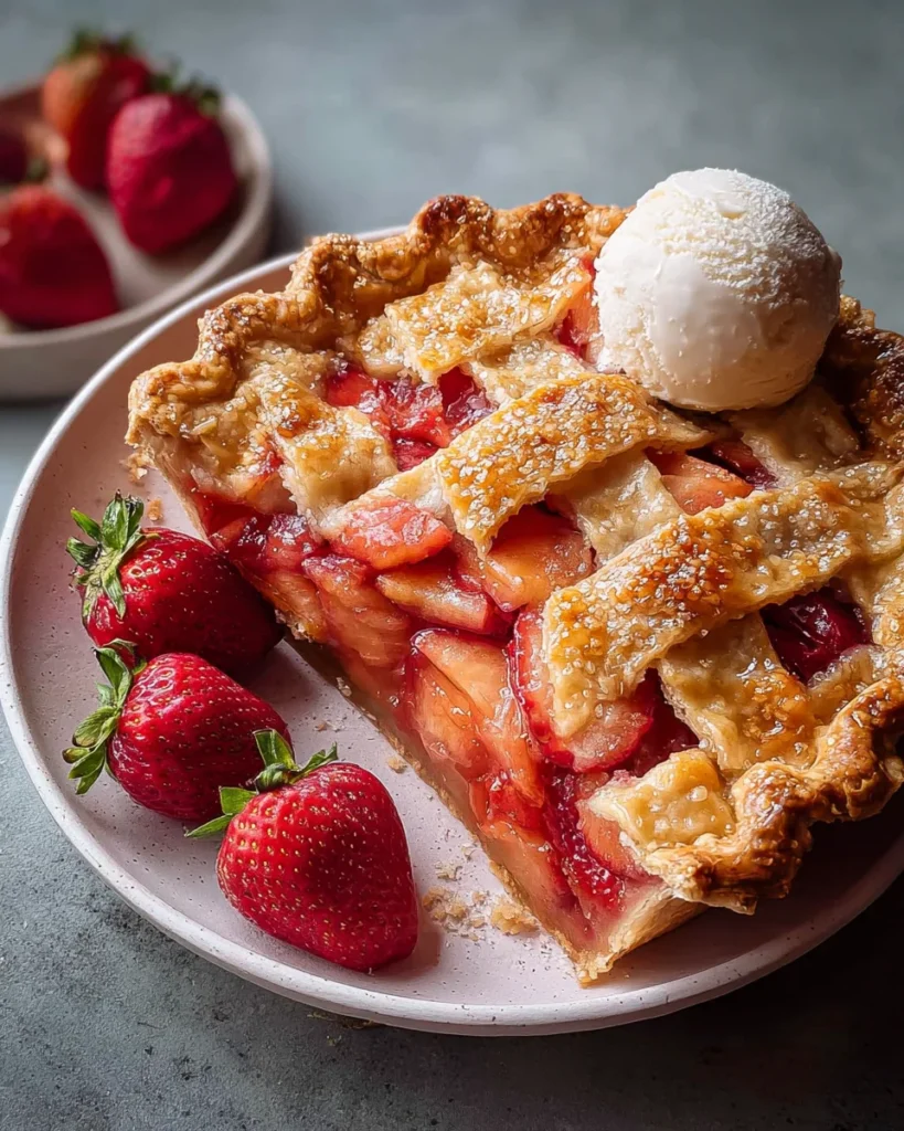 Brown Butter Strawberry Peach Pie