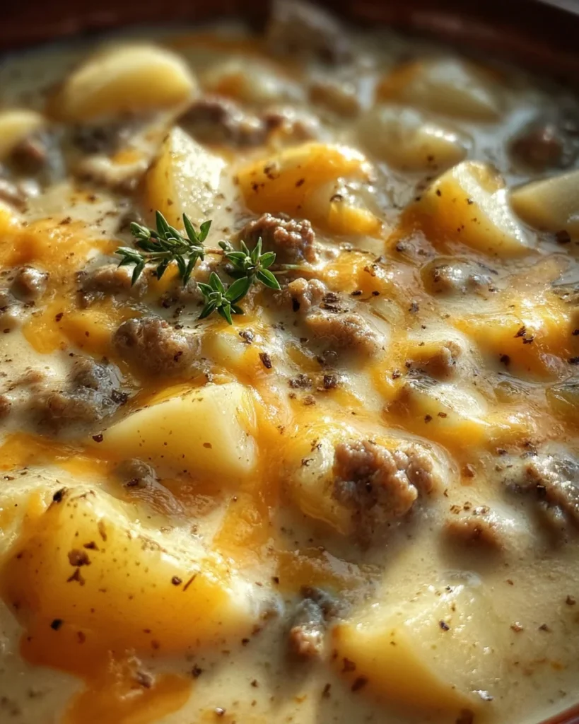 Cheesy Hamburger Potato Soup