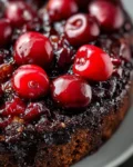 Chocolate Cherry Upside Down Cake 🍒🍫
