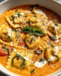 Creamy Tuscan Ravioli Soup