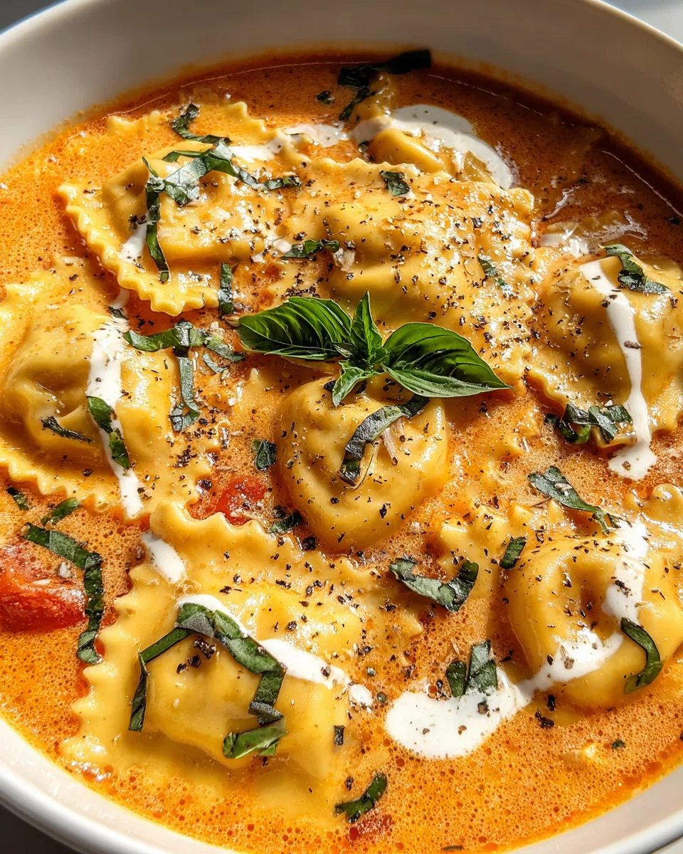Creamy Tuscan Ravioli Soup