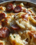 Crockpot Pierogi Casserole with Kielbasa
