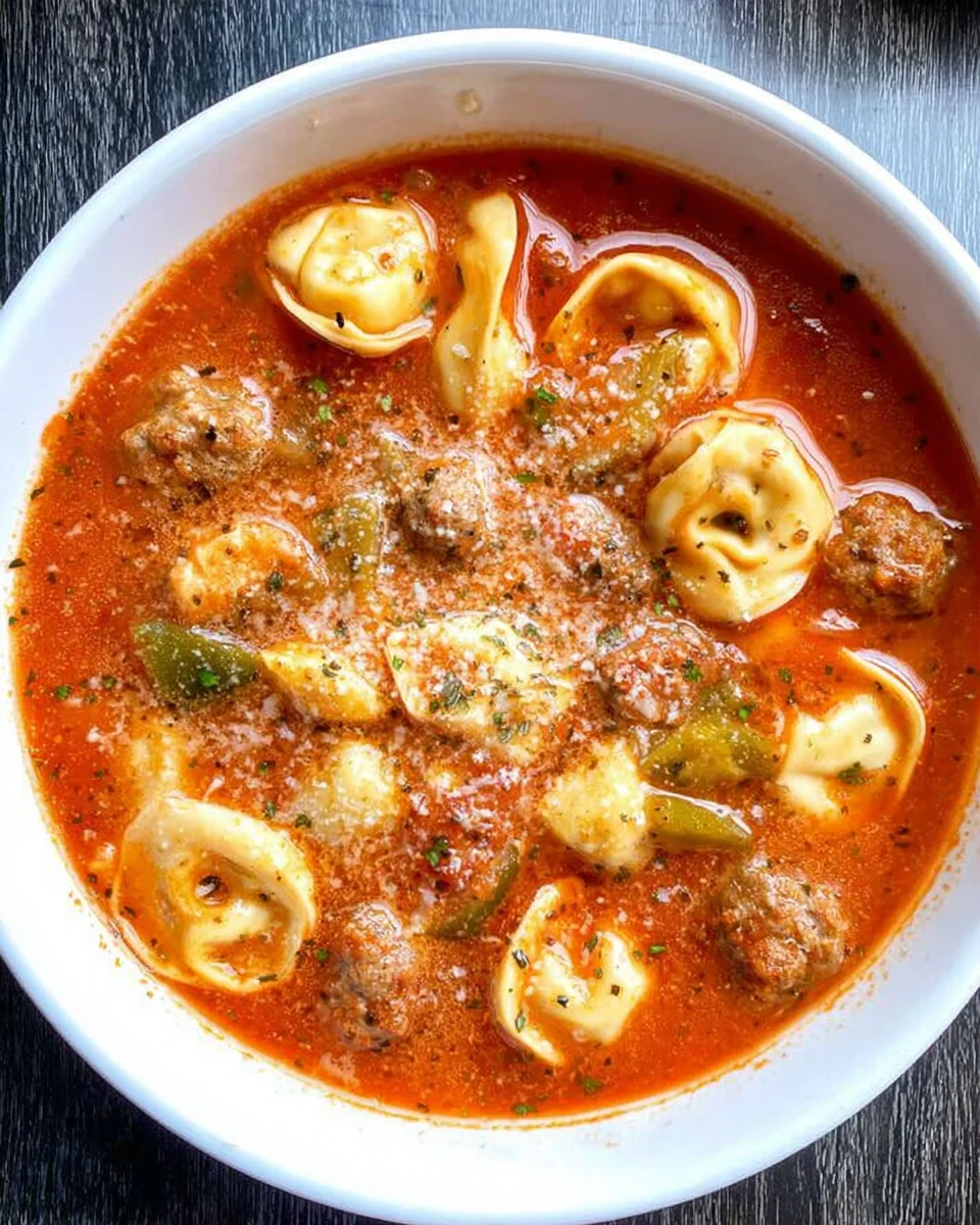 Easy Italian Meatball Tortellini Soup