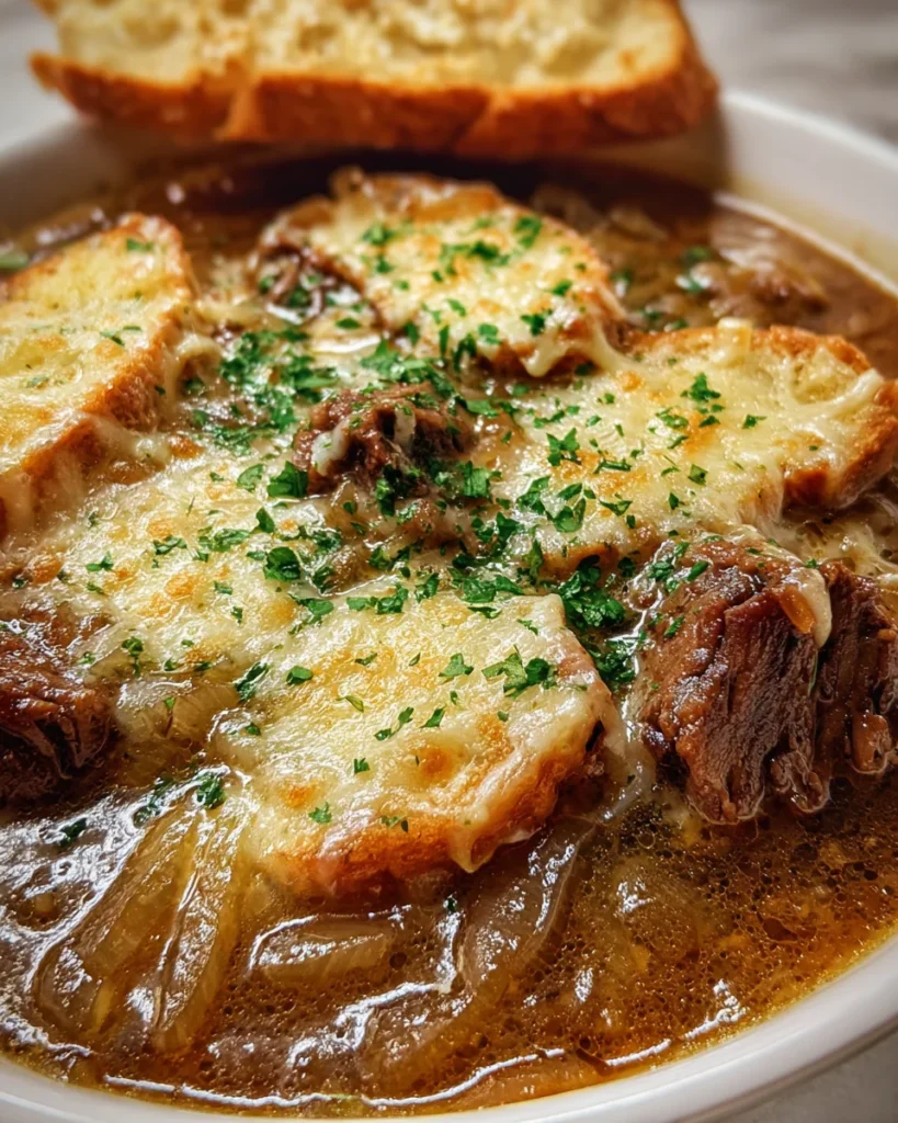French Onion Beef Short Rib Soup