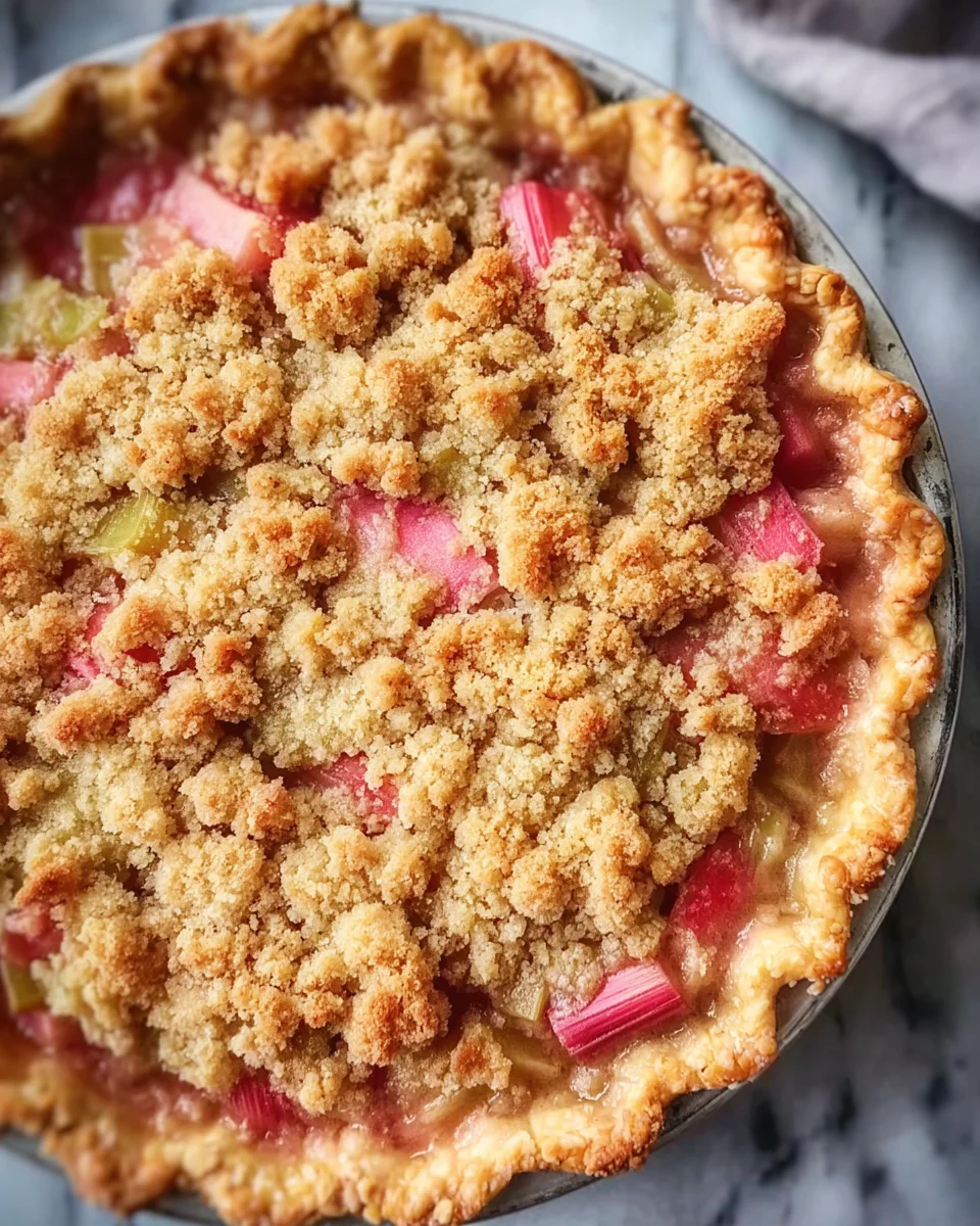 Healthy Rhubarb Crumble Pie