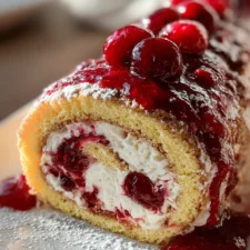 Heavenly Cherry Cheesecake Cake Roll