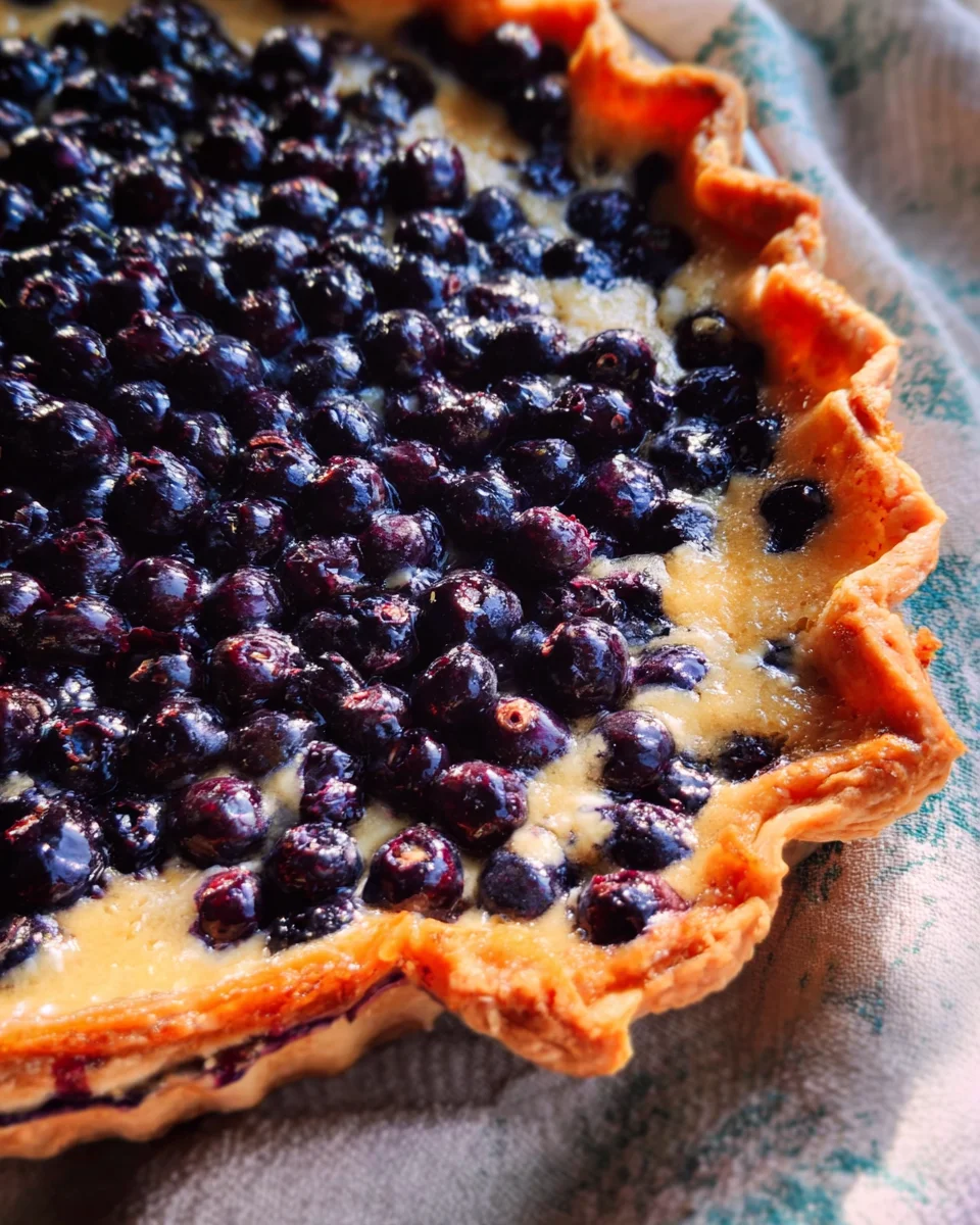Homemade Blueberry Custard Pie