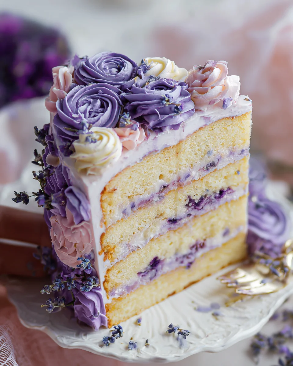 Lavender Cake Recipe with Lavender Buttercream Frosting