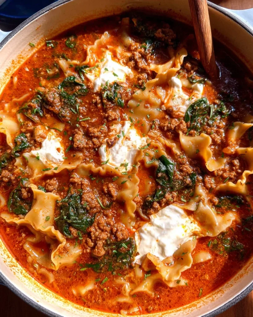 One Pot Lasagna Soup