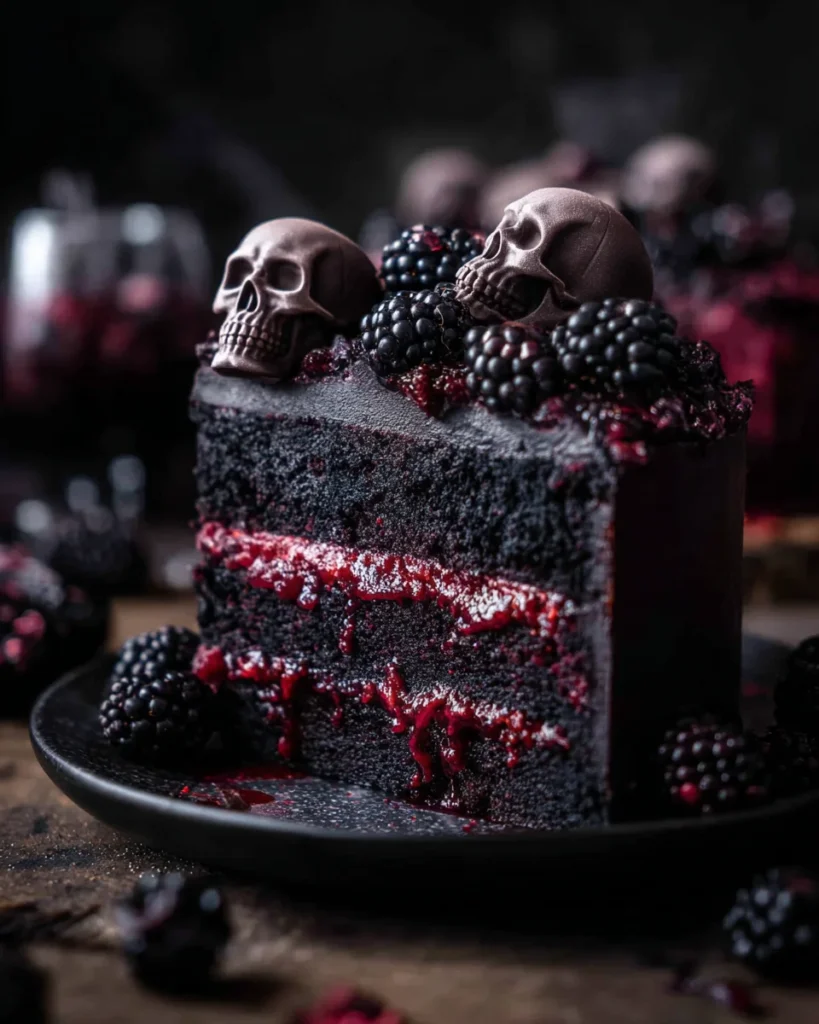 Spooky Black Velvet Halloween Cake