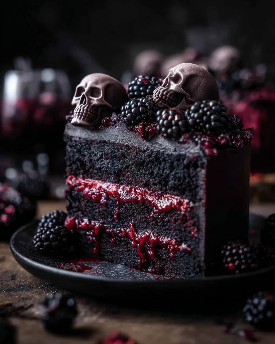 Spooky Black Velvet Halloween Cake