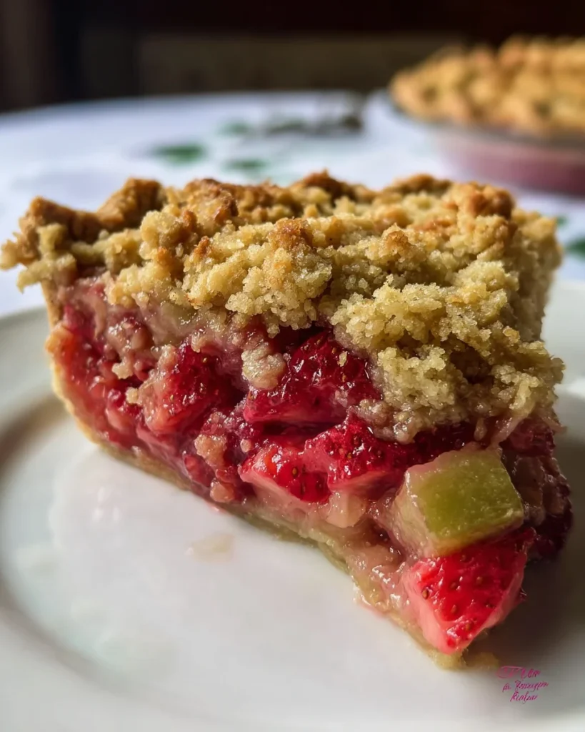 Strawberry Rhubarb Pie with Crumb Topping