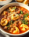 Tortellini Soup with Italian Sausage & Spinach