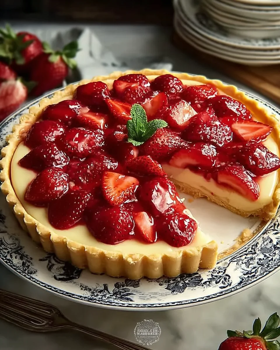 Vanilla Custard & Strawberry Tart