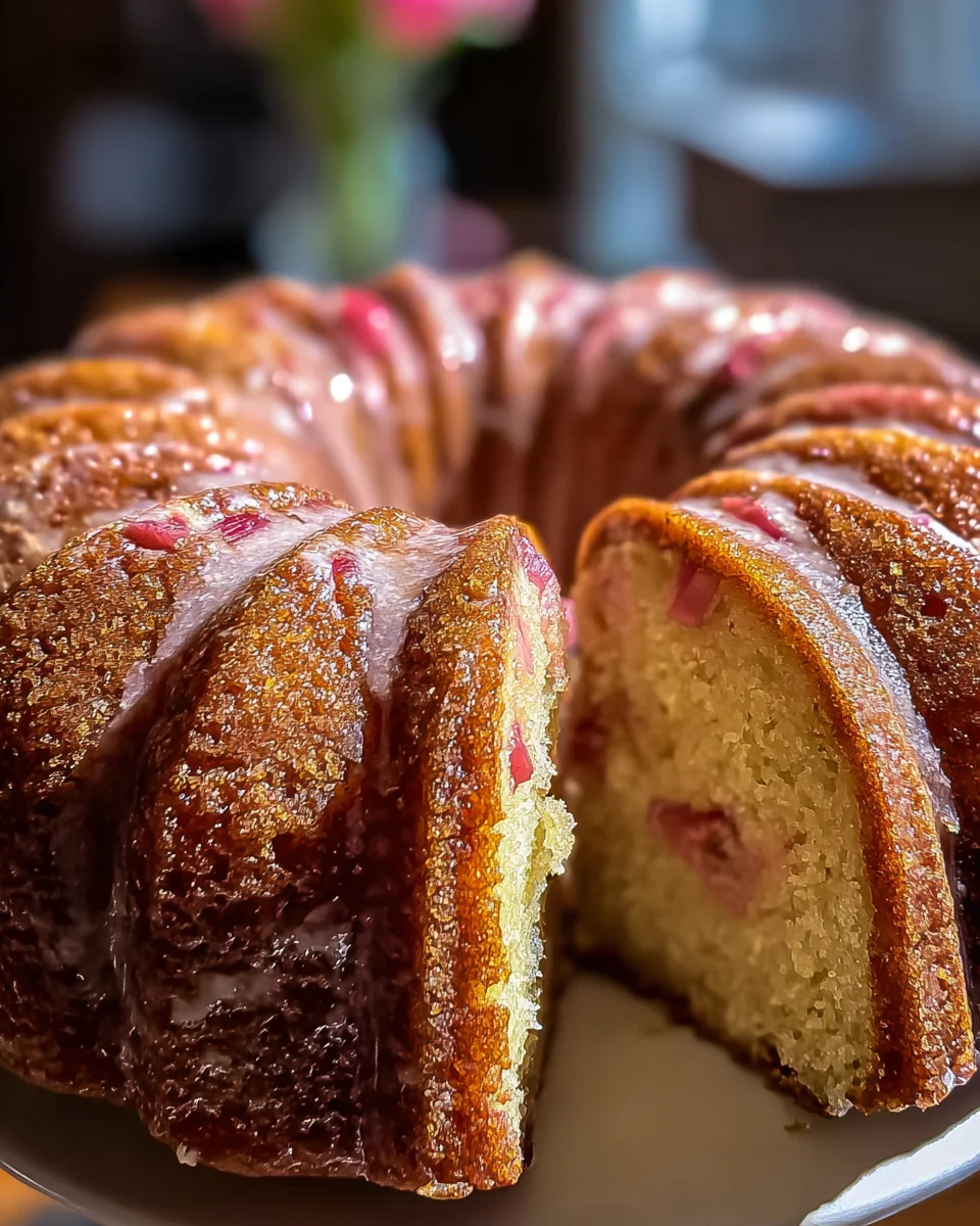 Vanilla Rhubarb Bundt Cake