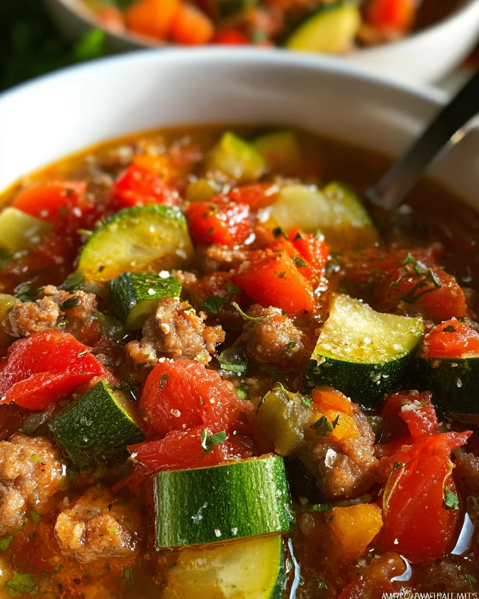 Zucchini Tomato Italian Sausage Soup