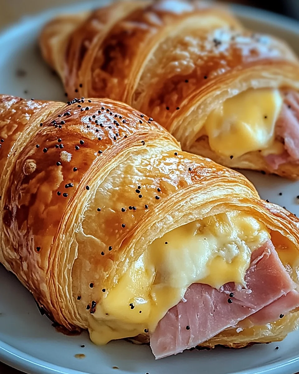 Baked Ham and Cheese Croissants