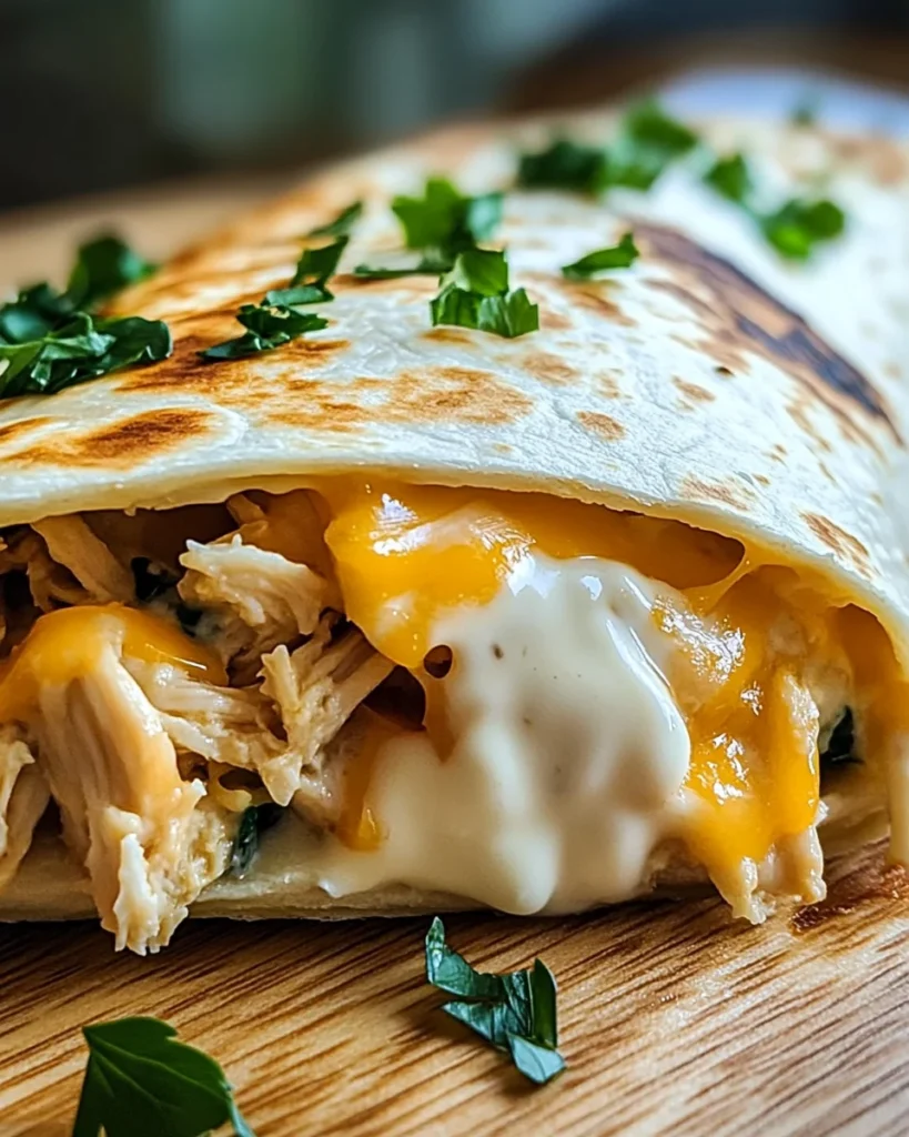 Cheesy Garlic Chicken Wraps