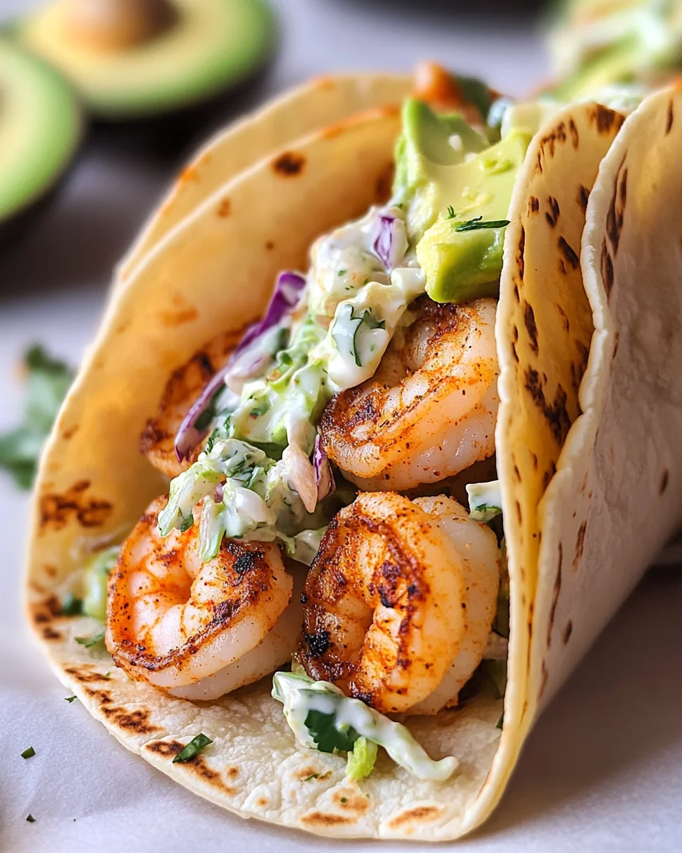 Cilantro Lime Shrimp Tacos with Creamy Slaw