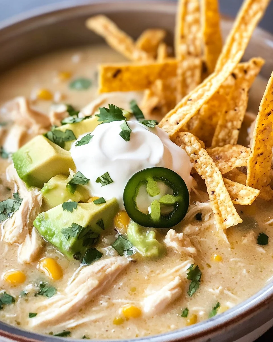 Creamy Crockpot White Chicken Chili