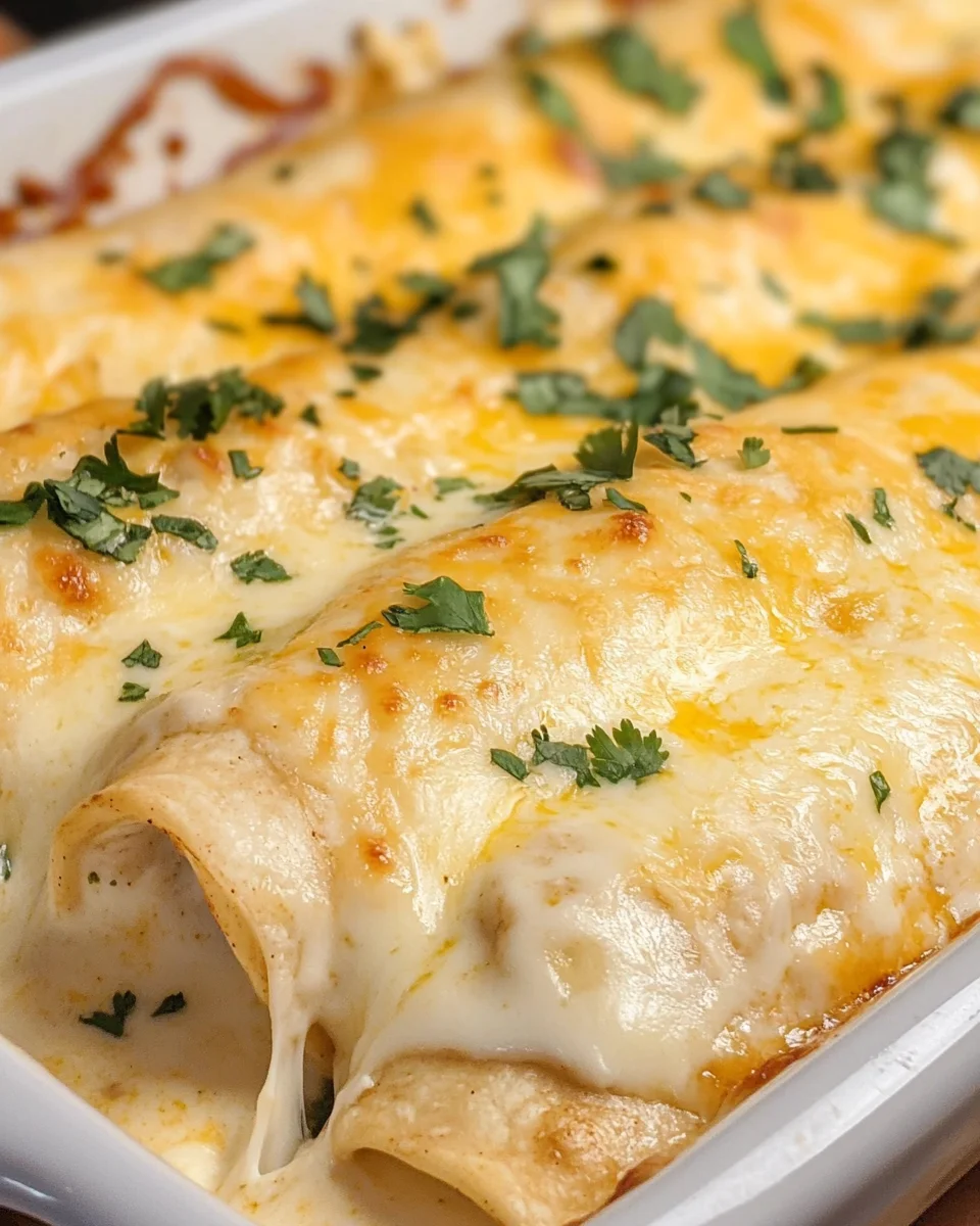 Creamy White Chicken enchiladas Casserole