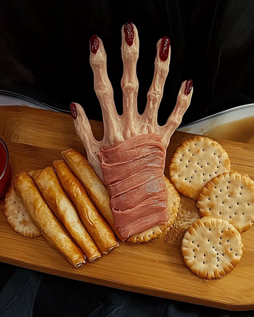 Creepy Halloween Hand Appetizer