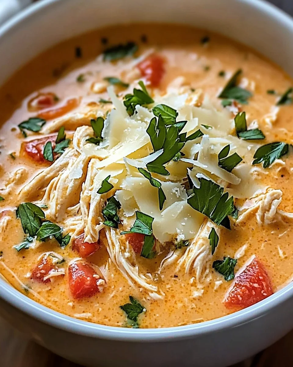 Crock Pot Creamy Chicken Parmesan Soup