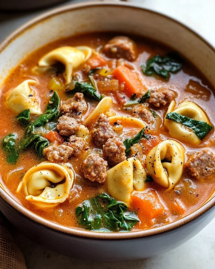 Crockpot Tortellini Soup with Sausage