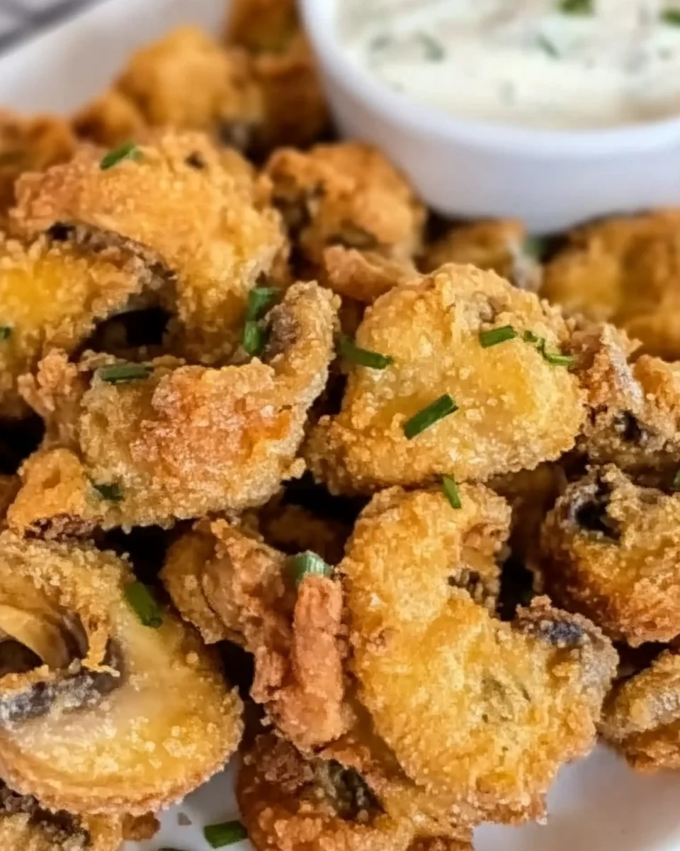 Fried Sliced Mushrooms with Ranch