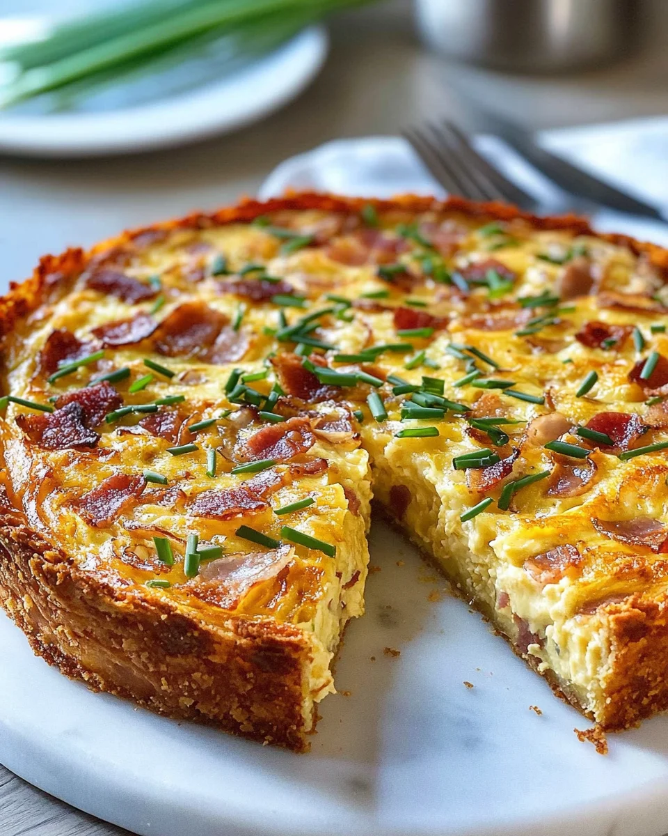 Hash Brown Crust Bacon and Cheddar Quiche