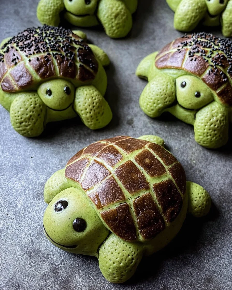 MATCHA MILK BREAD TURTLES