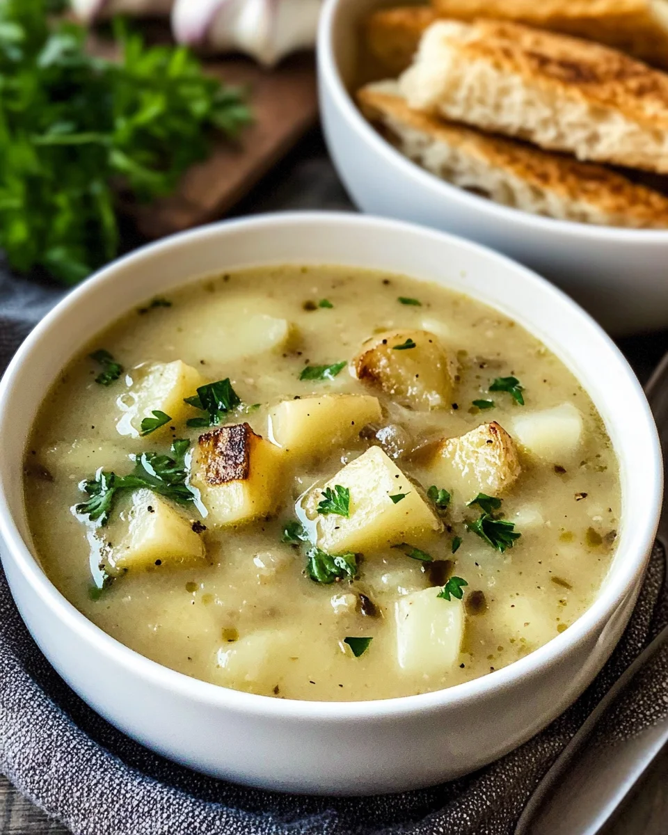 Roasted Garlic Potato Soup