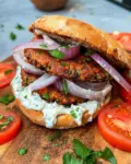 Crispy Lentil Veggie Patties Sandwich (Vegan, High Protein)