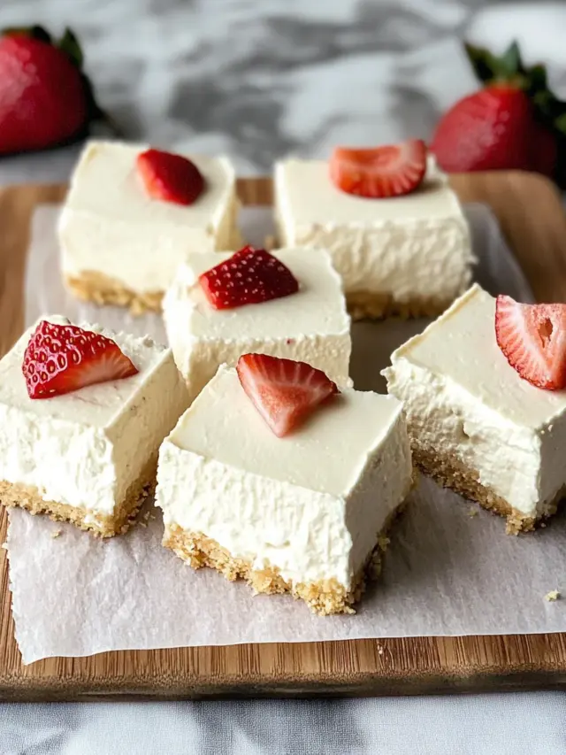 No-Bake Greek Yogurt Cheesecake Squares